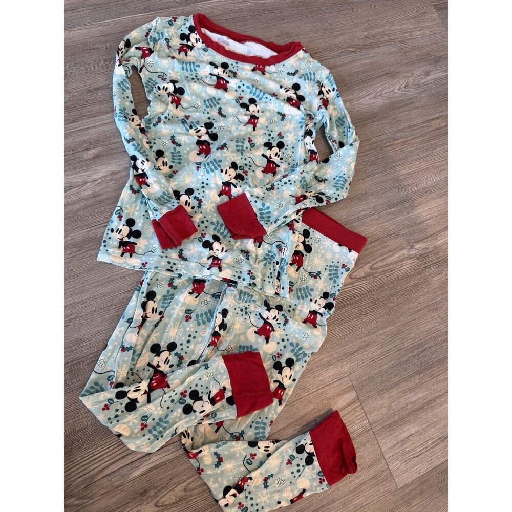 Little Sleepies Disney Mickey Winter Wonderland Pajamas 4T Bamboo Holiday Set